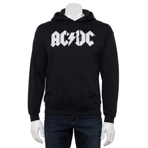 AC/DC Band Logo Black Pullover Hoodie‎ Sweatshirt Men's Size L Rock Music Merch
